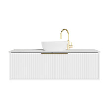 The Cove Blossom Matte White Wall Hung Single Vanity